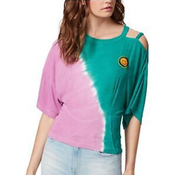 FRAYED JEANS | Green Ribbed Drop Shoulders Elbow Sleeve Crew Neck T-Shirt L - Picture 2 of 6